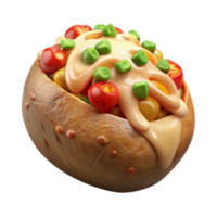 stunning artistic Baked Potato Loaded Toppings Transparent Background png