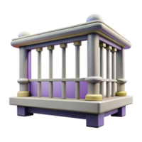 vibrant abstract Balcony with Railing Transparent Background genuine png