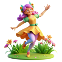 extraordinary abstract A Playful Nymph Dancing in a Meadow Vi authentic png