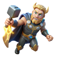 beautiful abstract Thor Wielding Mjolnir Lightning Cracklin authentic png