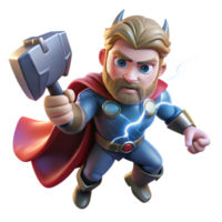 wonderful traditional Thor Wielding Mjolnir Lightning Cracklin detailed png