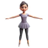 elegant artistic Ballet Dancer Posed Gracefully Front View high quality png