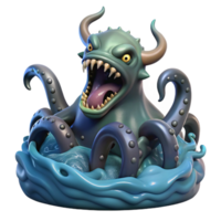 extraordinary contemporary A Fearsome Kraken Rising from the Depths authentic png
