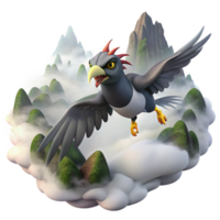 stunning creative A Graceful Tengu Soaring Through the Mou detailed png