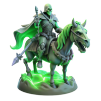 vibrant artistic A Spectral Knight Riding a Skeletal War original png