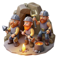 extraordinary modern A Band of Dwarves Mining for Gems in A 4K png