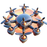 impressive vintage A Swarm of Drones Forming a Dynamic Sh detailed png