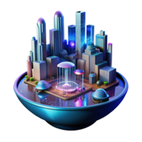serene artistic A Futuristic Cityscape Reflected in a Ra detailed png