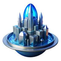 serene abstract A Towering Chrome Metropolis Built on Th high quality png