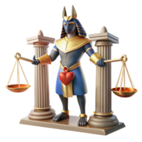 beautiful minimalist A Wise Anubis Weighing a Heart Against A png