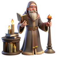 impressive creative Wise Old Wizard Casting a Spell high resolution png