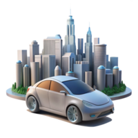 magnificent abstract A Self Driving Car Navigating a Futuristic high quality png