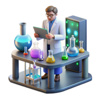magnificent abstract A Lone Scientist Working in a Cluttered professional png