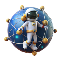 magnificent vintage A Lone Astronaut Floating in Space Sur detailed png