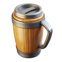 vibrant classic Bamboo Travel Mug with Metal Lid Cutout png