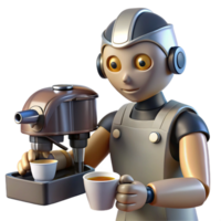 stunning abstract Robot Barista Making Coffee png