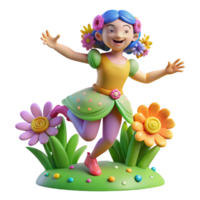 serene creative A Playful Nymph Dancing in a Meadow Vi authentic png