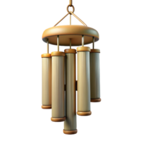 serene creative Bamboo Wind Chime Hanging Position Cutout with Soft Lighting png