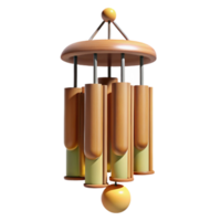 wonderful rustic Bamboo Wind Chime Hanging Position Cutout with Soft Lighting original png