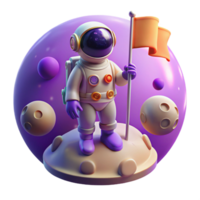 wonderful rustic Astronaut Planting Flag on Alien Planet high resolution png