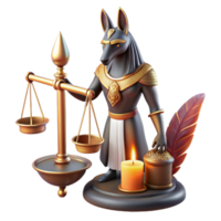 serene classic Anubis Weighing a Heart Against a Feathe detailed png