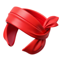impressive traditional Bandana Tied Headband Red on Transparent Background high resolution png