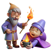 beautiful vintage A Mischievous Imp Stealing a Magic Wand high resolution png
