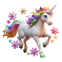 wonderful creative A Majestic Unicorn with a Rainbow Mane And high quality png