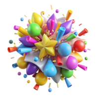 elegant artistic A Chaotic Explosion of Colorful Confetti original png