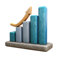 serene contemporary Bar Graph with Upward Trend Cutout Element high quality png