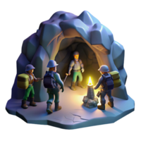 serene creative A Group of Adventurers Exploring a Dark A exclusive png