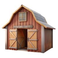 magnificent rustic Barn with Open Doors Front View high resolution png