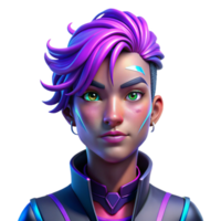 serene artistic Portrait of a Non Binary Person with Vibra png