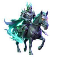 magnificent modern A Spectral Knight Riding a Skeletal Stee professional png