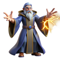elegant rustic A Powerful Wizard Casting a Spell Lightn professional png