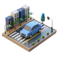 impressive abstract A Self Driving Car Navigating a Busy Int authentic png