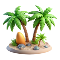 wonderful rustic Beach Photography Scene with Palm Trees high quality png
