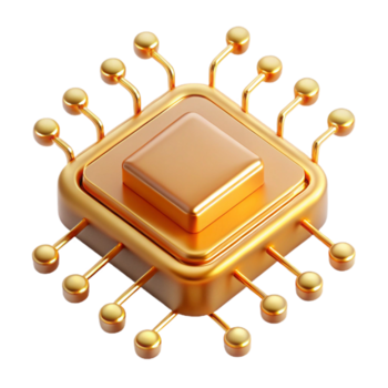 vibrante vintage uma solteiro microchip Está dourado conectores genuíno png