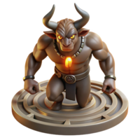 serene rustic The Minotaur Trapped in the Labyrinth authentic png