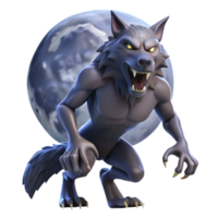 elegant rustic A Fierce Werewolf Howling at the Full Mo professional png