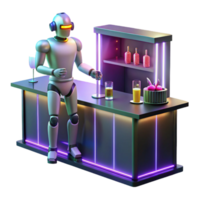 wonderful contemporary Robot Bartender in Futuristic Bar exclusive png