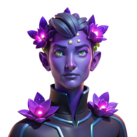 beautiful abstract Portrait of a Nonbinary Person with Glowi authentic png