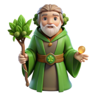elegant minimalist A Wise Druid Communing with Nature Fores high resolution png