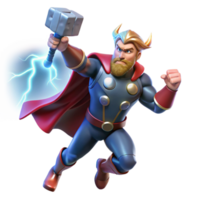 vibrant rustic A Powerful Thor Wielding Mjolnir Summoni png