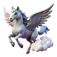 elegant rustic A Graceful Pegasus Flying Through the Clou 4K png