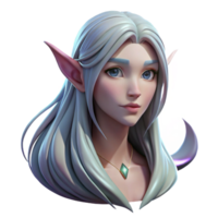 wonderful minimalist Portrait of a Elf with Pointed E original png