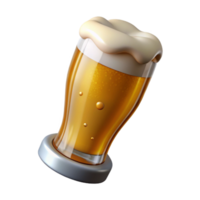 serene abstract Beer Glass with Golden Lager Transparent Background authentic png
