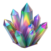 serene abstract Iridescent Crystal Cluster Reflection professional png