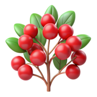 serene rustic Berry Bush with Berries Transparent Background Red Berries high resolution png