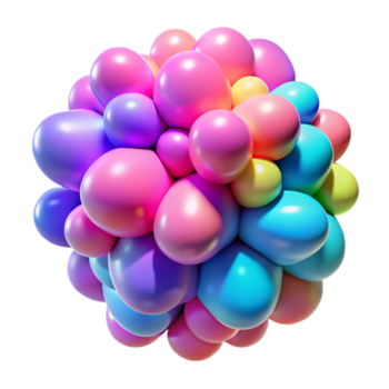 impressionnant classique une grappe de amorphe translucide blobs haute qualité png